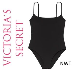 Victoria's Secret Black Scoop Neck Swimsuit Medium